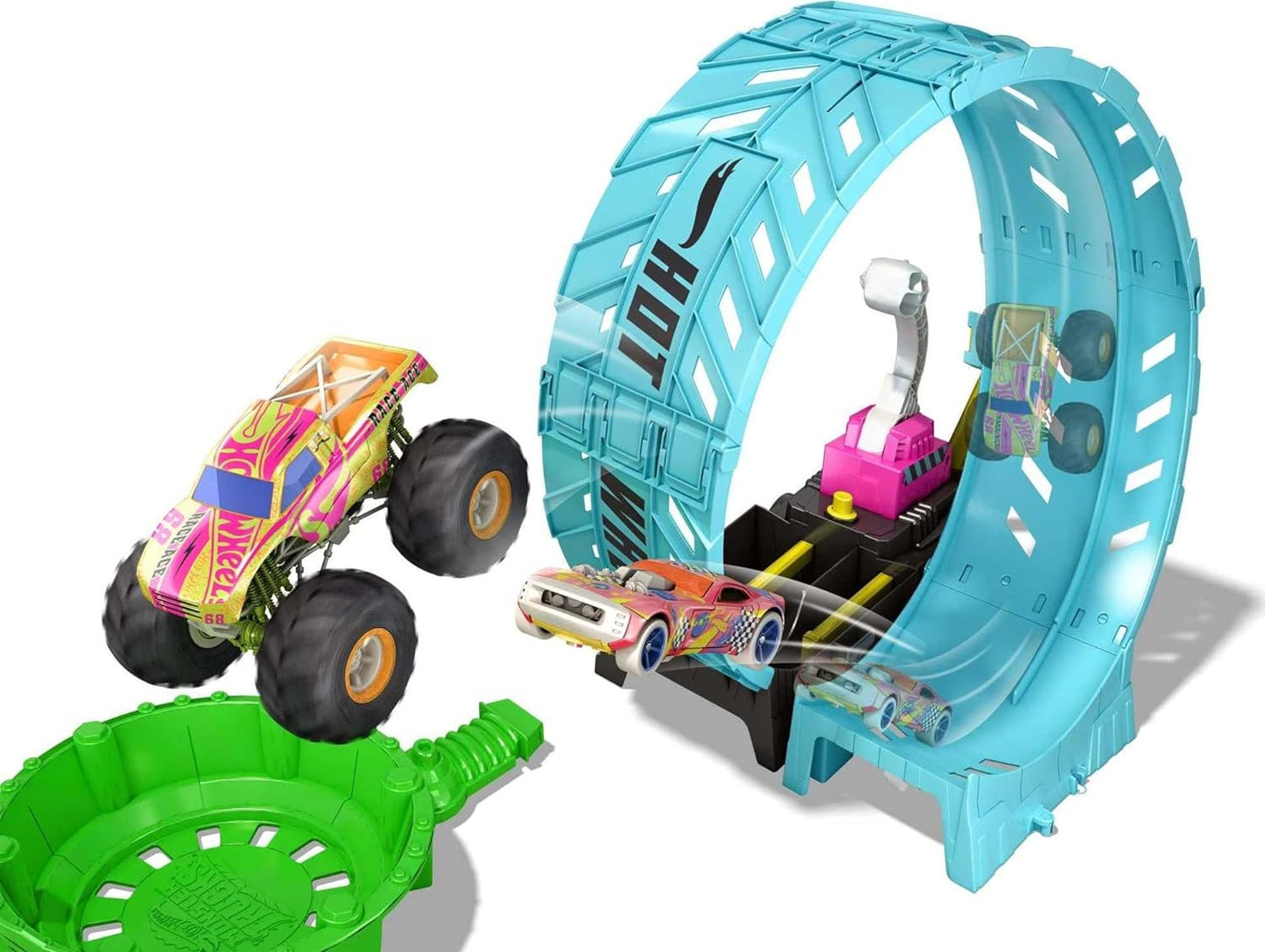 Hot Wheels Monster Trucks Glow in The Dark Epic Loop Challenge Playset