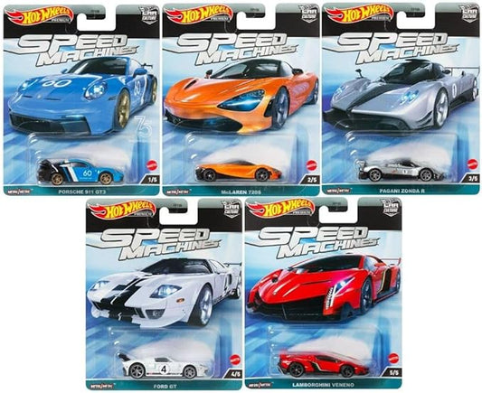 Hot Wheels Premium Car Culture Speed Machines Set Of 5 With Card Protectors [ Import ]