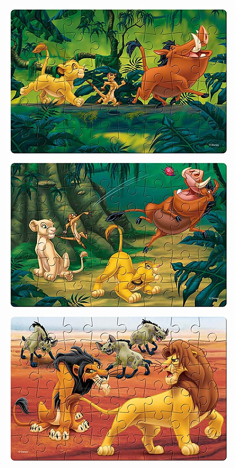 Frank Disney The Lion King (48 Pieces) 3 in 1 Jigsaw Puzzle for Kids Above 5+ Years