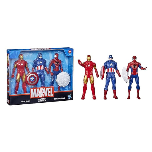 Hasbro Marvel Avengers Pack Of 3 ( Iron Man , Captain America , Spider-Man )