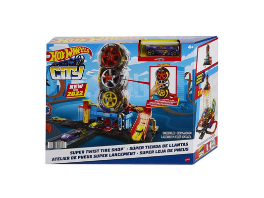 Hot Wheels City Super Twist Tire Shop Playset