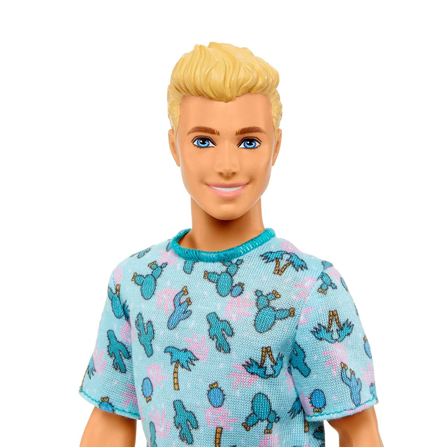 Barbie Ken Fashionistas with Blond Hair Doll Wearing Cactus Tee and White Shorts with Sneakers #211 for Kids Ages 3+