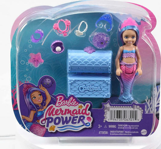 Barbie Mermaid Power Chelsea Mermaid Doll With 2 Pets & Accessories