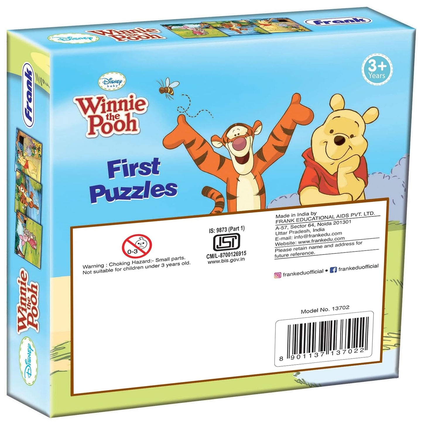 Frank Disney Winnie The Pooh First Puzzles - A Set of 3 Jigsaw Puzzle for Kids Above 3+ Years