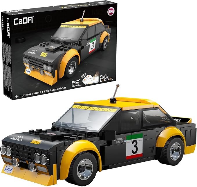 Cada Bricks 1/20 Fiat Abarth 131 With Remote Control & Bluetooth App Support