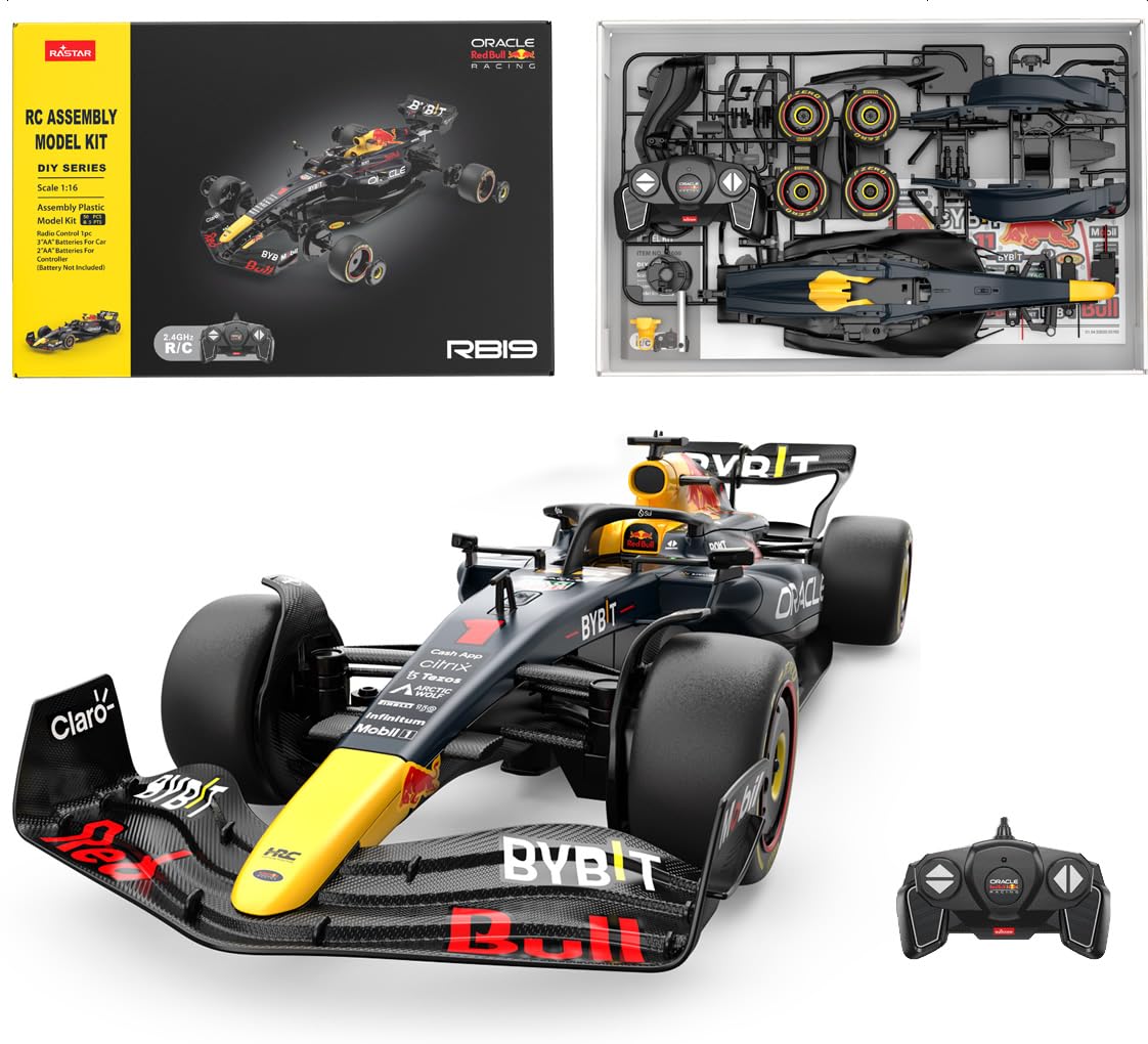 Rastar 1:16 Scale Red Bull RB19 F1 RC Car Building Kits - Officially Licensed Oracle Red Bull Formula 1 RB19