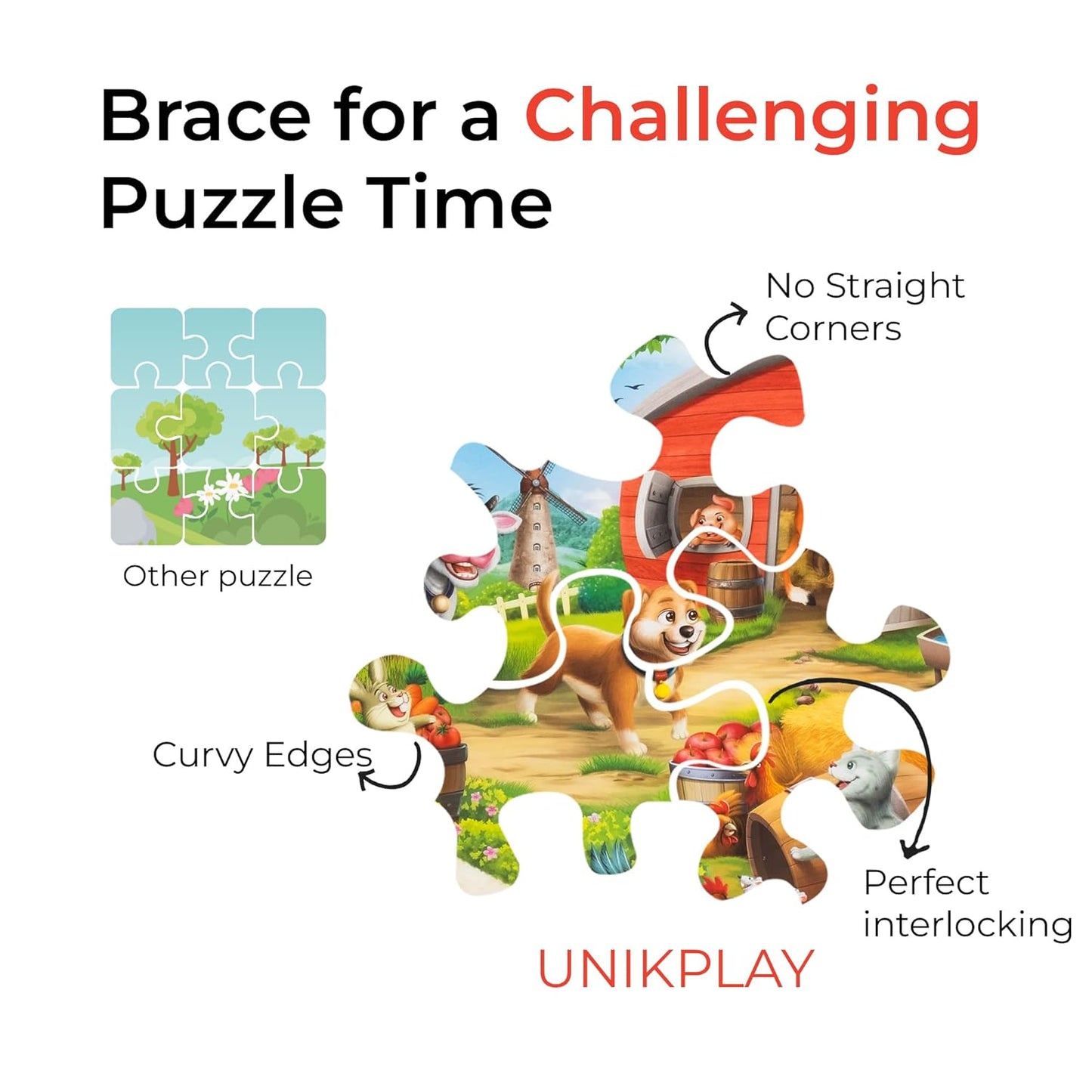 Unik Play Go Crazy Jigsaw Puzzle for Kids and Adults Age 6 to 99 Years