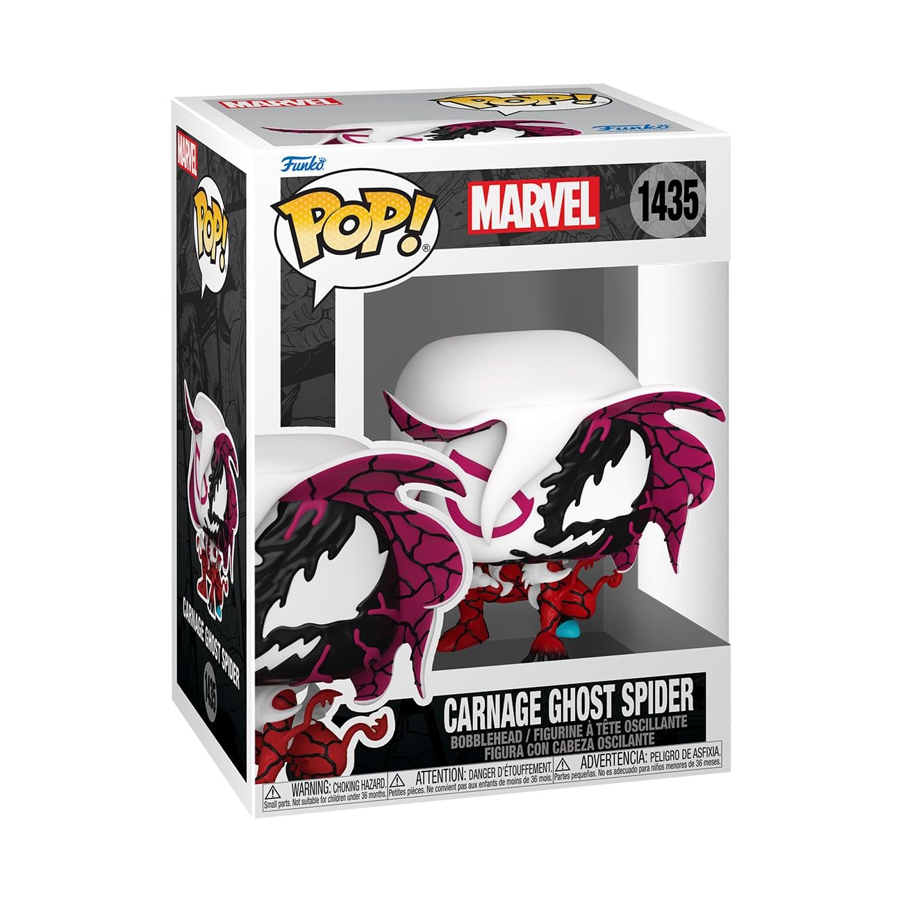 Funko Pop! Marvel : Carnage Ghost Spider #1435 With Soft Protector Case