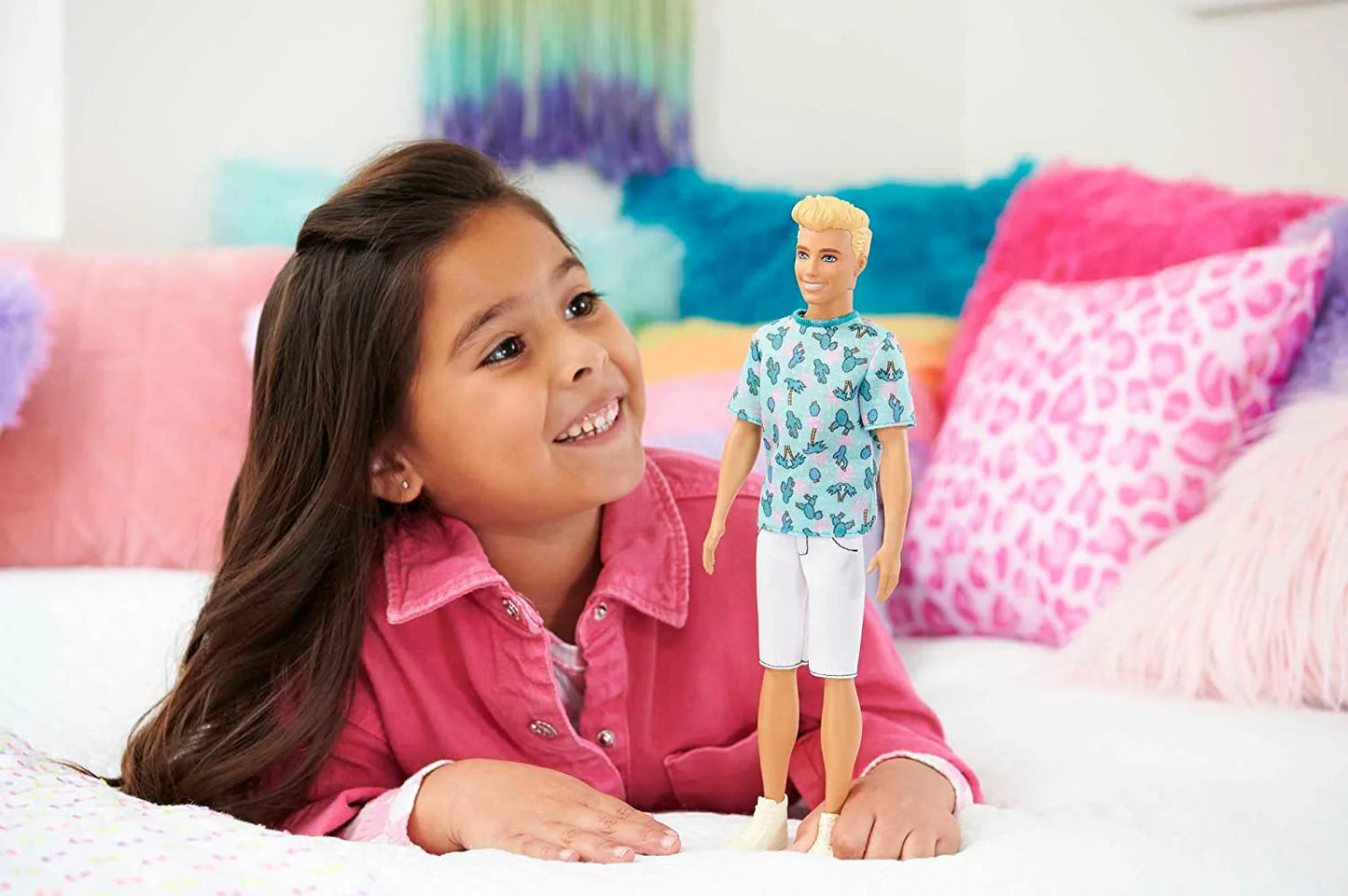 Barbie Ken Fashionistas with Blond Hair Doll Wearing Cactus Tee and White Shorts with Sneakers #211 for Kids Ages 3+