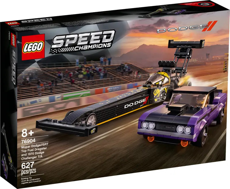 Lego Speed Champions Mopar Dodge//SRT Top Fuel Dragster and 1970 Dodge Challenger T/A