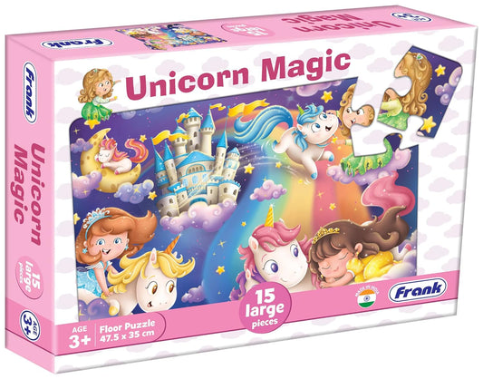 Frank Unicorn Magic Floor Puzzle (15 Pieces) | Fun & Educational Toy for Kids 3+ Year Old