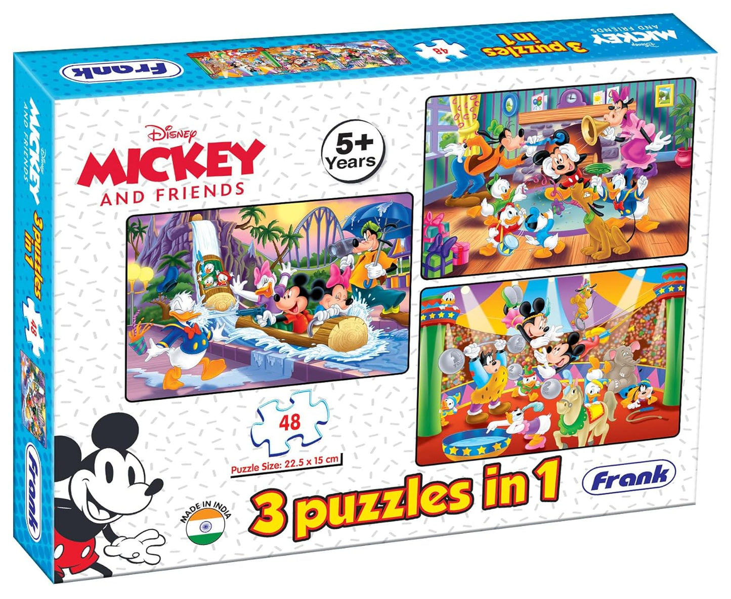 Frank Disney Mickey Mouse & Friends (48 Pieces) 3 in 1 Jigsaw Puzzle for Kids Above 5+ Years