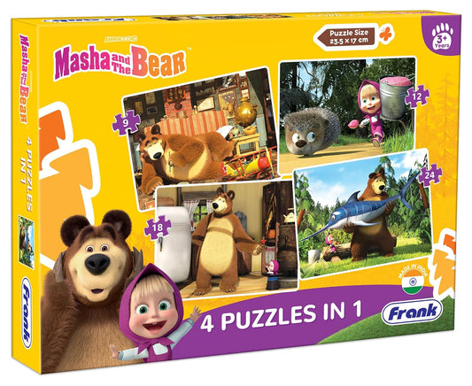 Frank Masha and The Bear - A Set of 4 Jigsaw Puzzle for Kids Above 3+ Years