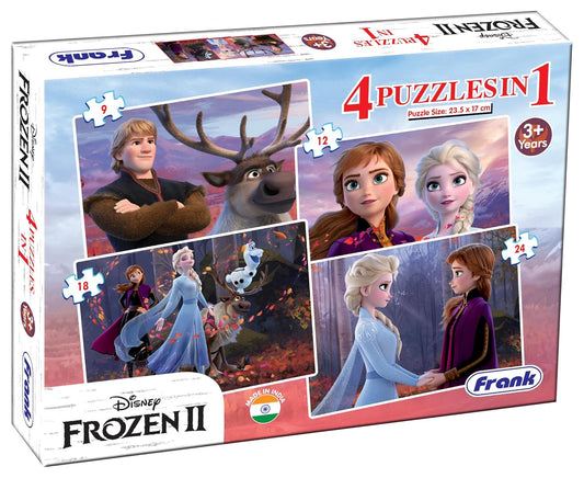 Frank Disney Frozen II - A Set of 4 Jigsaw Puzzle for Kids Above 3+ Years