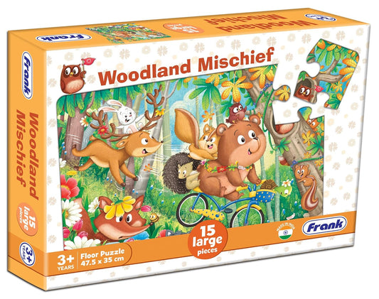 Frank Woodland Mischief Floor Puzzle (15 Pieces) | Imaginative & Educational Toy for Kids 3+ Year Old