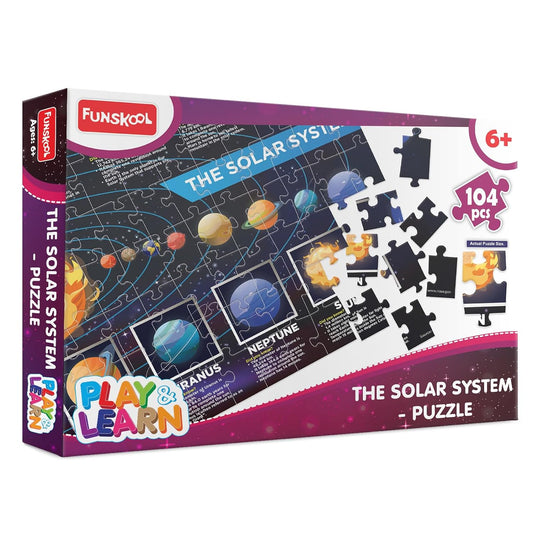 Funskool - Play & Learn Solar System Educational 104 Pieces Puzzle for 6 Year Old Kids and Above