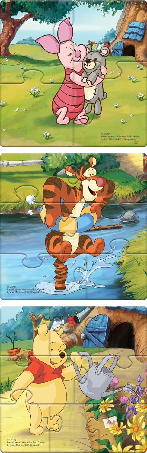 Frank Disney Winnie The Pooh First Puzzles - A Set of 3 Jigsaw Puzzle for Kids Above 3+ Years