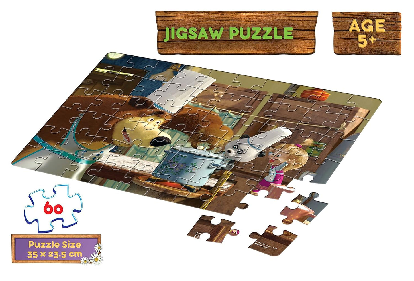 Frank Masha and The Bear Jigsaw Puzzle (60 Pieces) for Kids Above 5+ Years