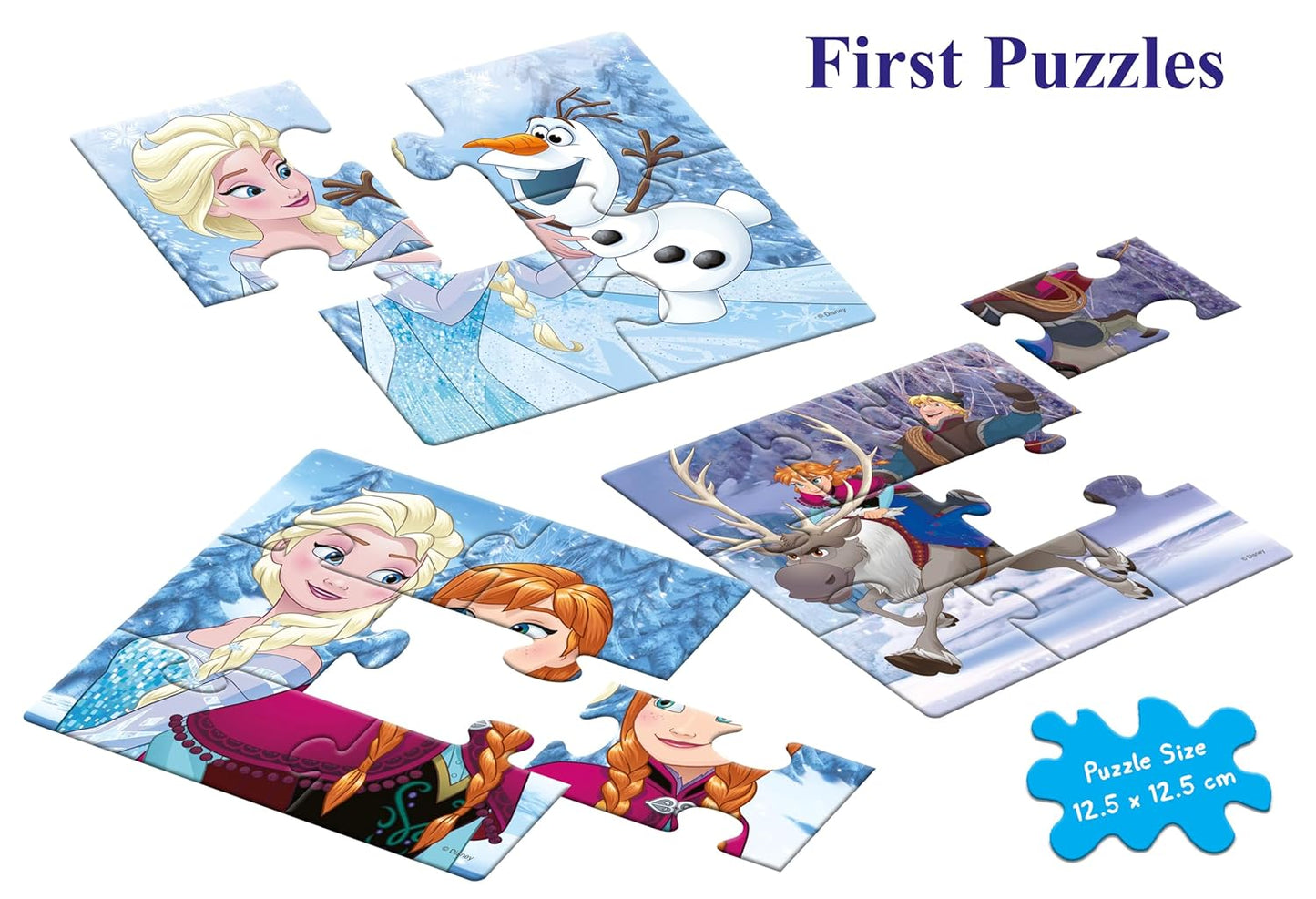 Frank Disney Frozen First Puzzles - A Set of 3 Jigsaw Puzzle for Kids Above 3+ Years