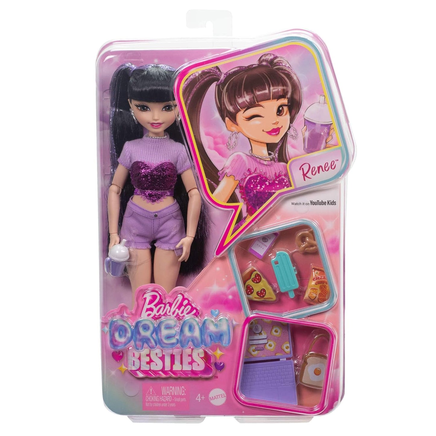 Barbie Dream Besties Renee Fashion Doll With 11 Food Themed Accessories