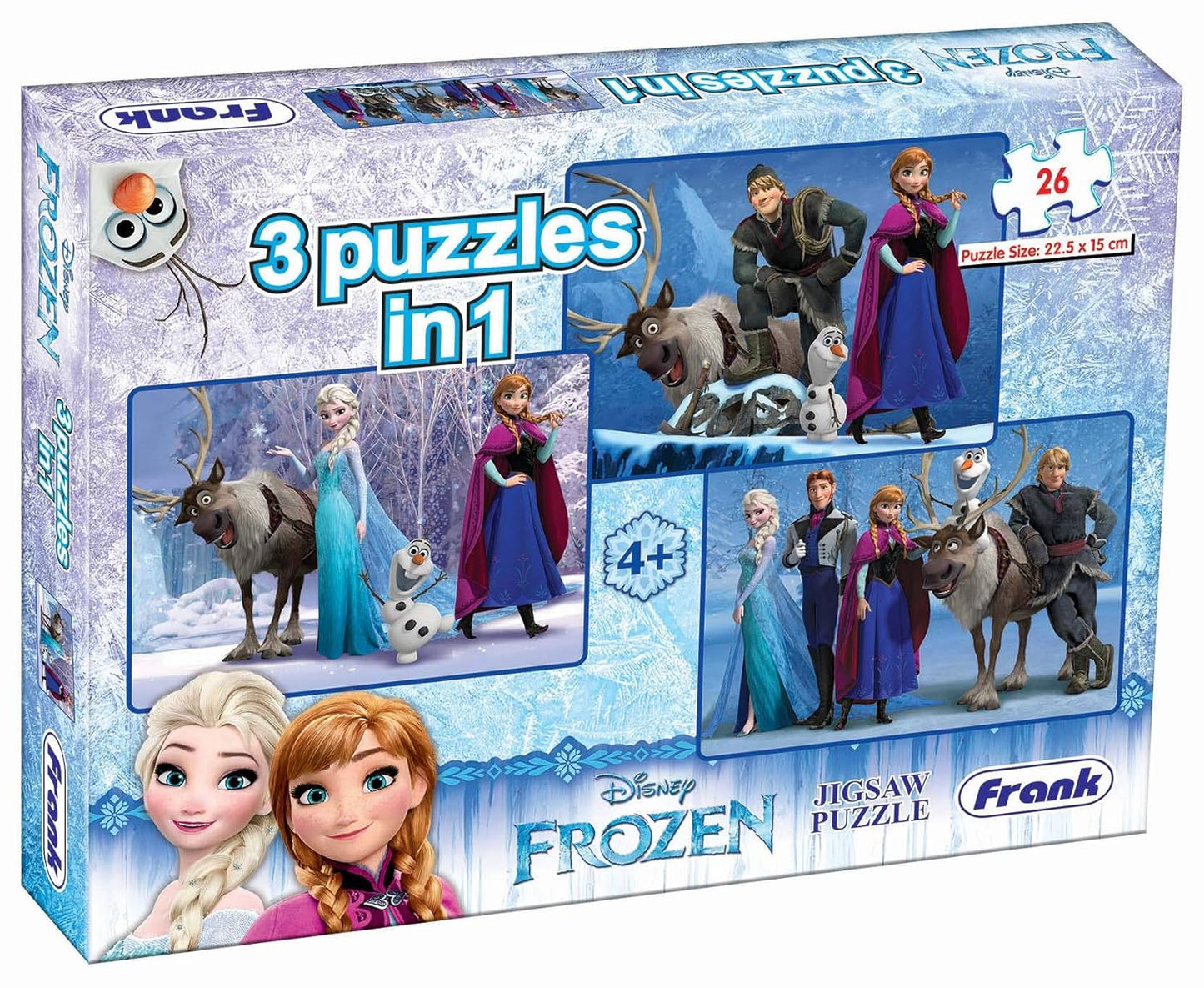 Frank Disney Frozen - A Set of 4 Jigsaw Puzzle for Kids Above 4+ Years