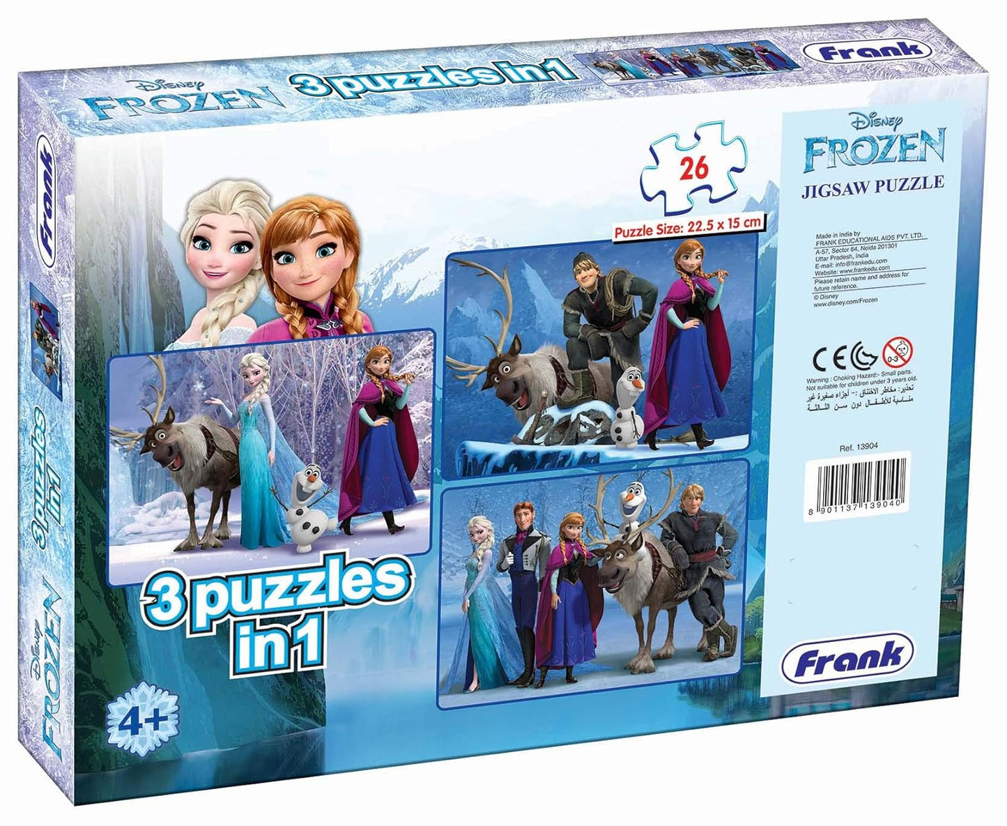 Frank Disney Frozen - A Set of 4 Jigsaw Puzzle for Kids Above 4+ Years