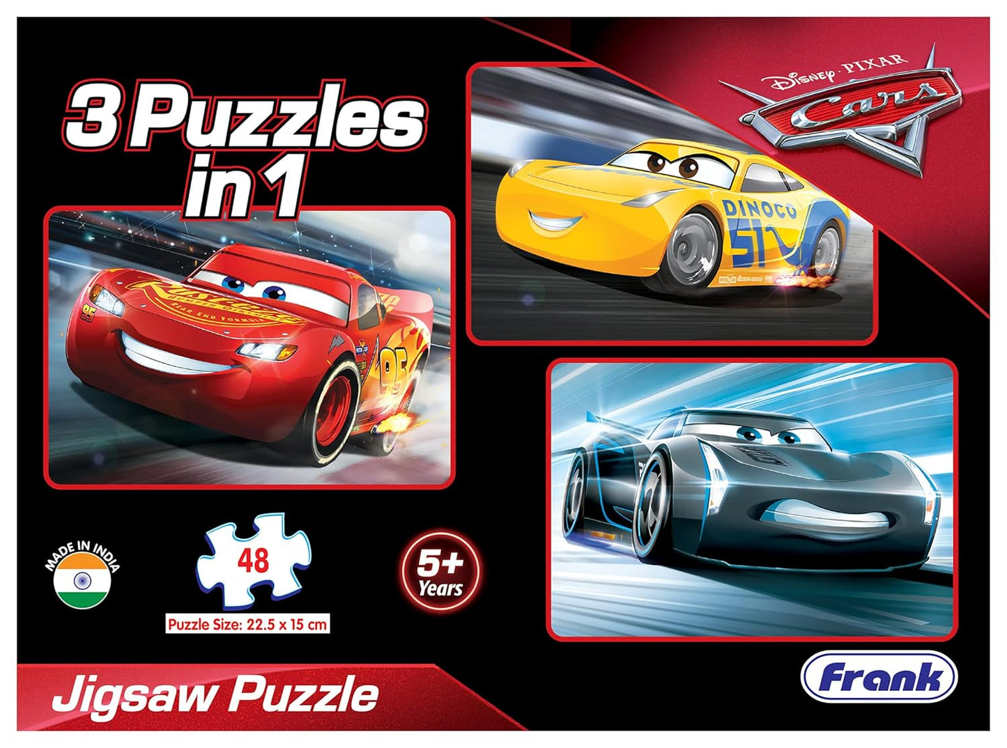 Frank Disney Pixar Cars 3 (48 Pieces) 3 in 1 Jigsaw Puzzle for Kids Above 5+ Years