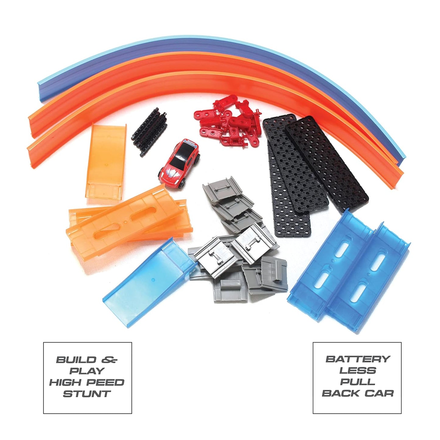 Playzu Pull Back Track Set - 3 (45 Pcs)