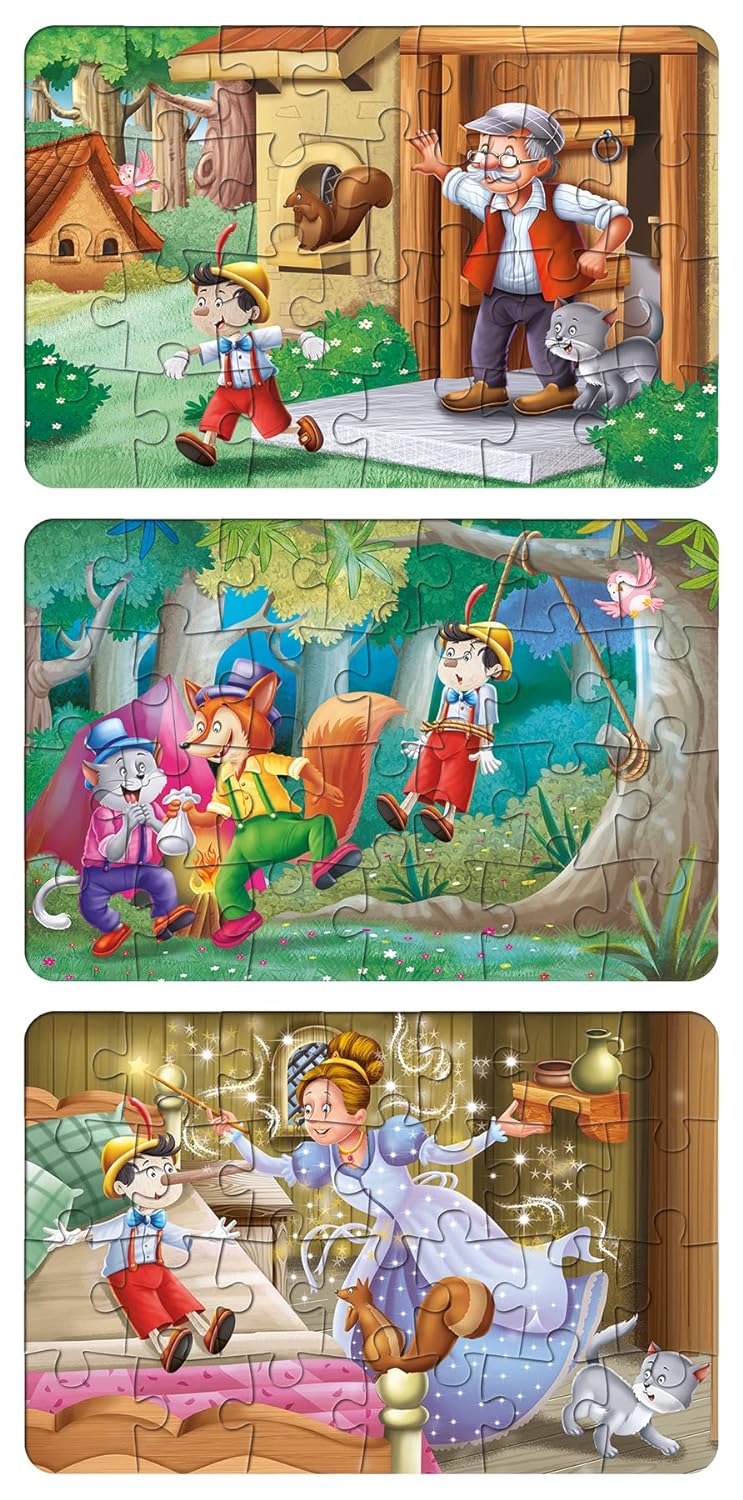 Frank Pinocchio 3 x 26 pcs Jigsaw Puzzles for Kids for Age 4 Years Old and Above