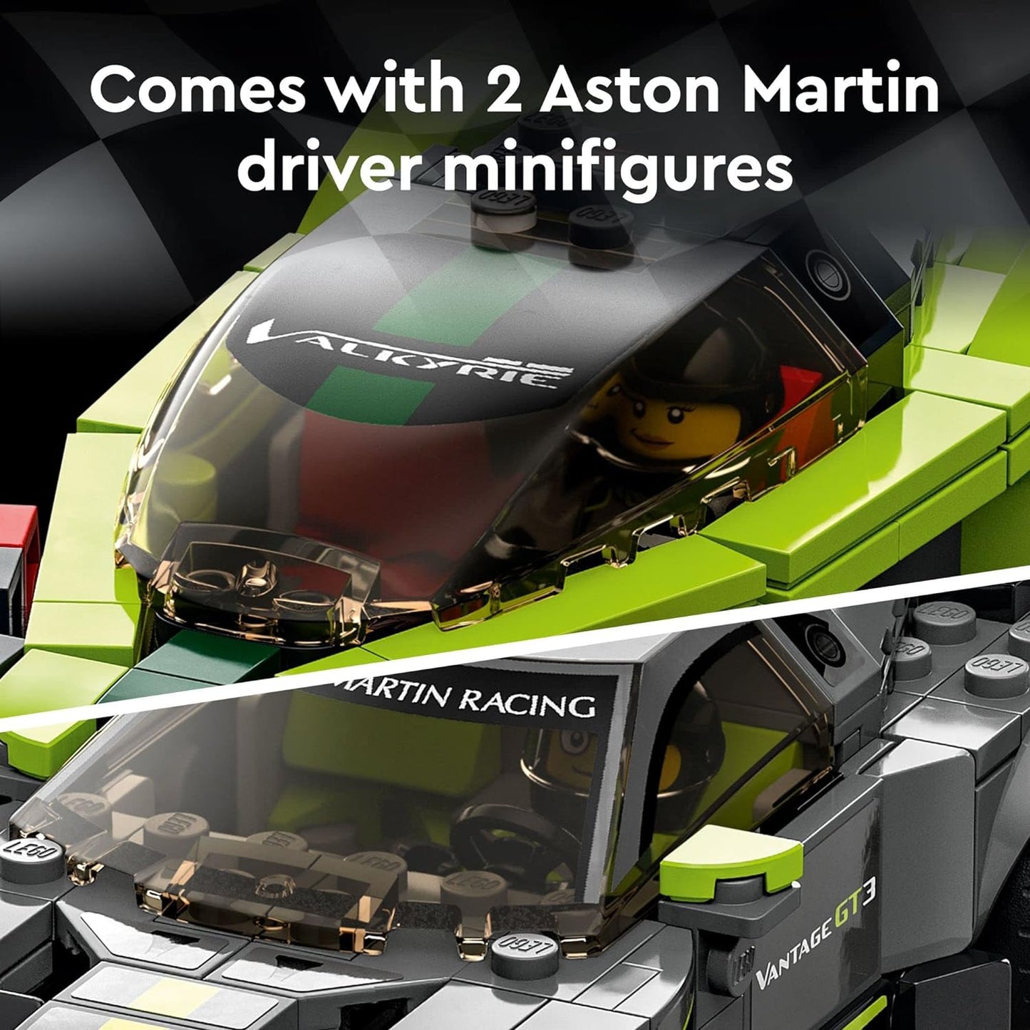 LEGO Speed Champions Aston Martin Valkyrie AMR Pro and Aston Martin Vantage GT3 76910 Building Kit (592 Pieces)