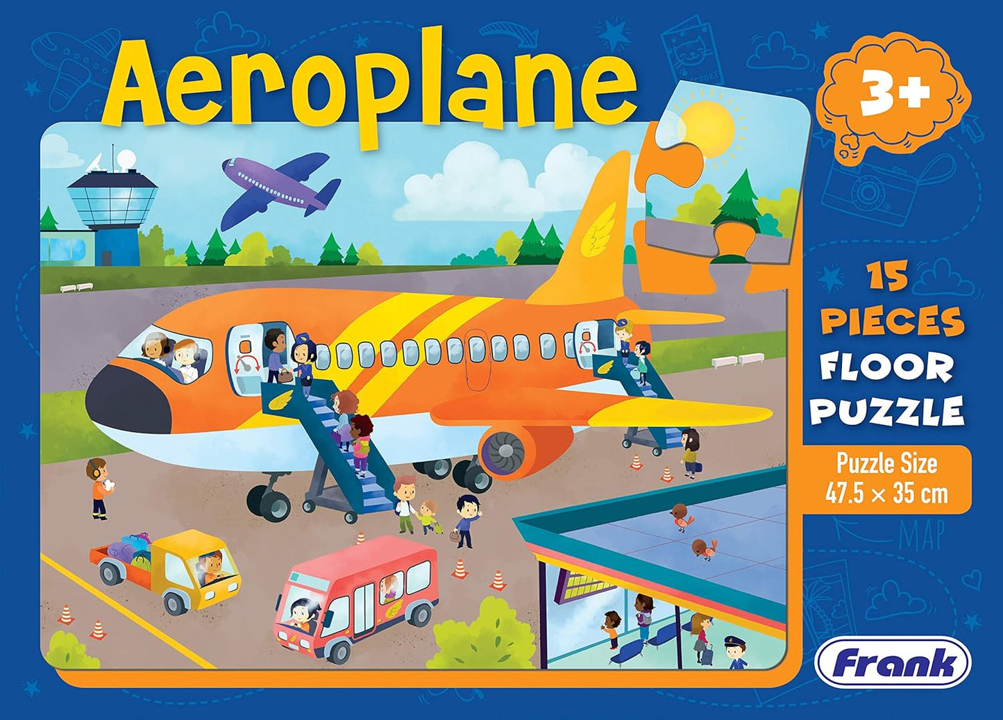 Frank Aeroplane Floor Puzzle (15 Pieces) | Fun & Educational Toy for Kids 3+ Year Old