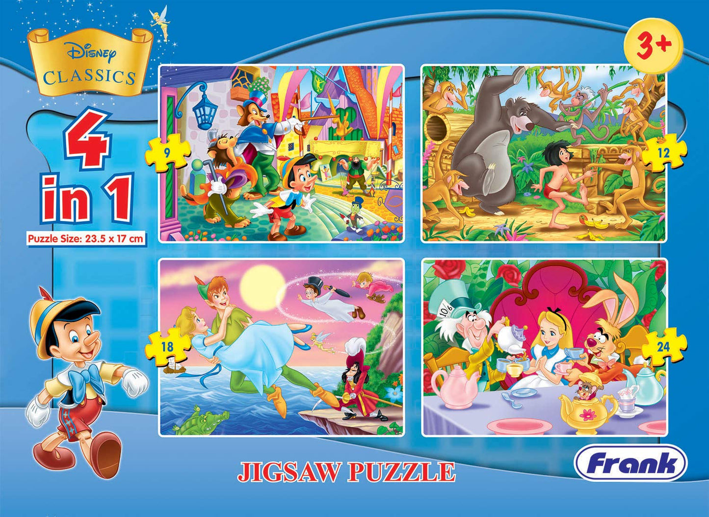 Frank Disney 4 in 1 Puzzles - A Set of 4 Jigsaw Puzzles for 3 Year Old Kids and Above (Disney Classics)