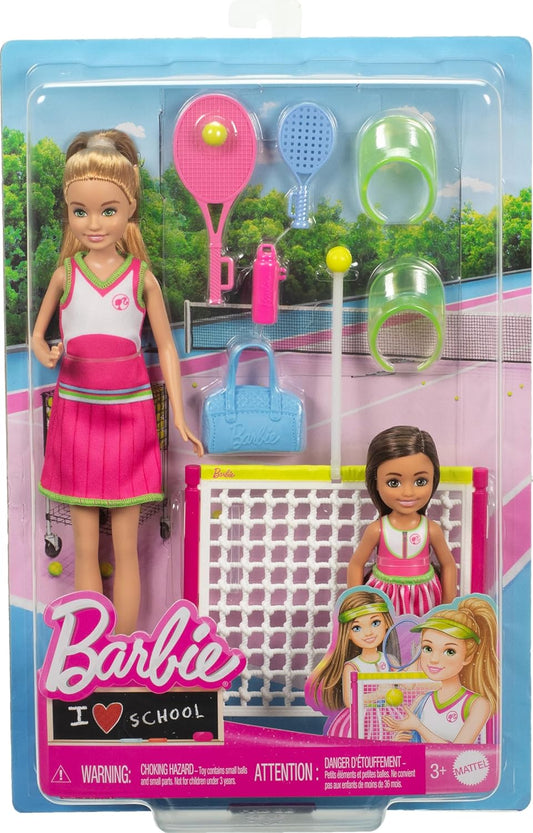 Barbie Stacie & Chelsea Tennis Playset with 2 Dolls & 5+ Accessories