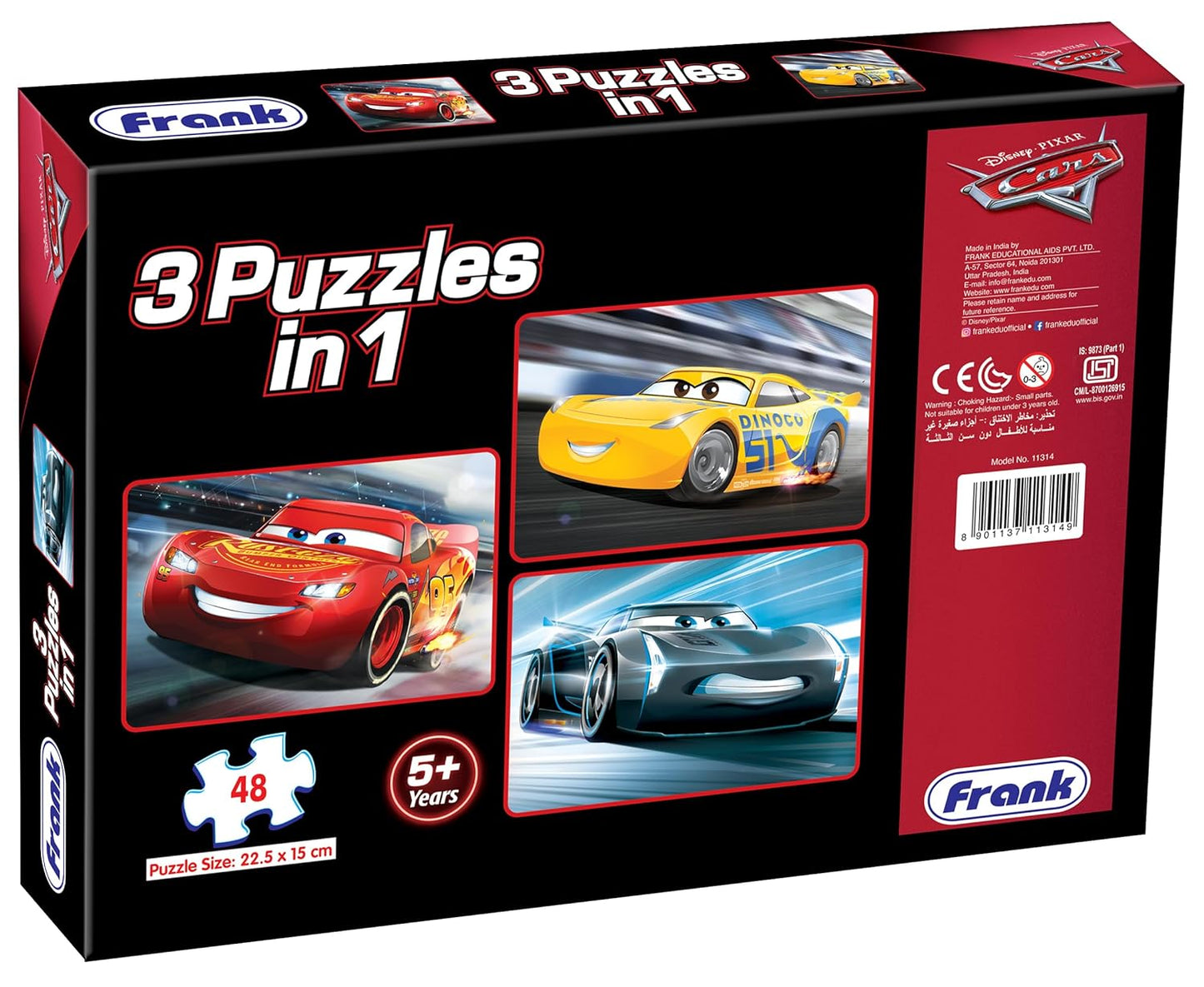 Frank Disney Pixar Cars 3 (48 Pieces) 3 in 1 Jigsaw Puzzle for Kids Above 5+ Years