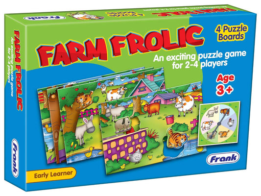 Frank Farm Frolic Early Learner Educational Puzzle Set with Animal Images | Ages 3 & Above