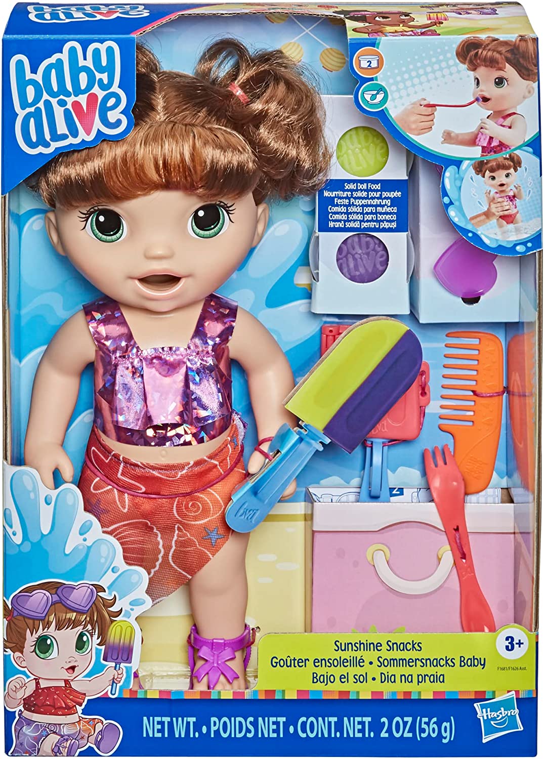 Baby Alive Sunshine Snacks Brown Hair Doll