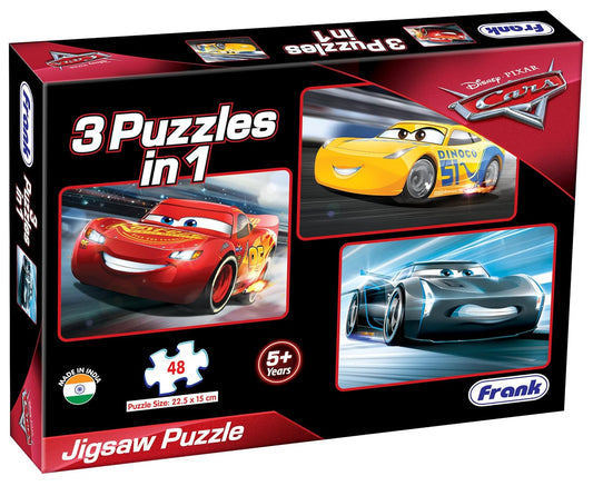 Frank Disney Pixar Cars 3 (48 Pieces) 3 in 1 Jigsaw Puzzle for Kids Above 5+ Years