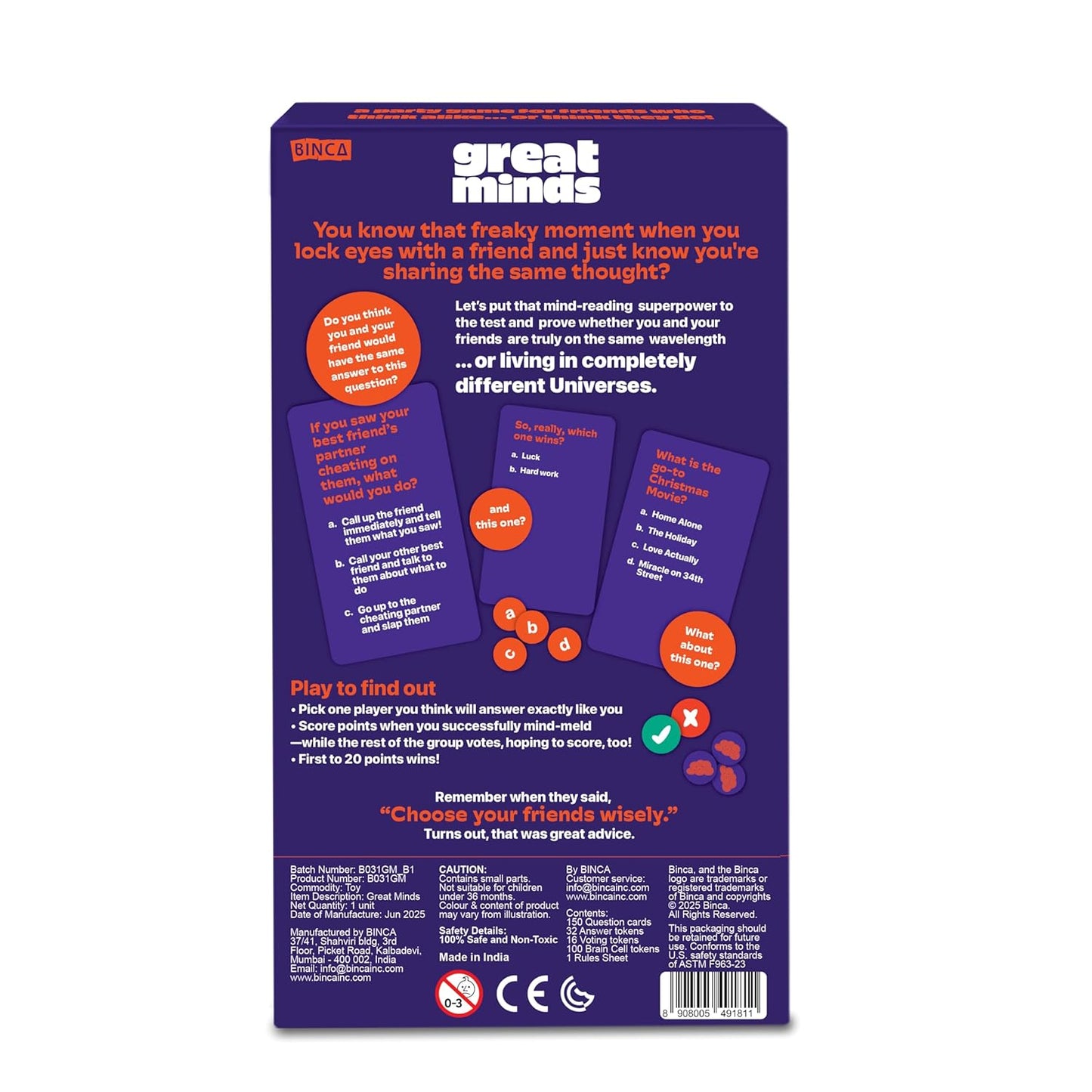 Binca Great Minds Card Game