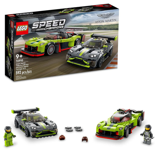 LEGO Speed Champions Aston Martin Valkyrie AMR Pro and Aston Martin Vantage GT3 76910 Building Kit (592 Pieces)