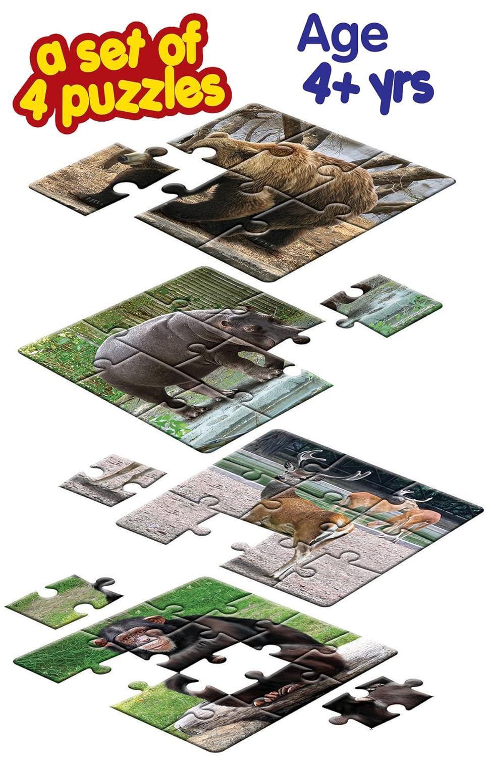 Frank in The Zoo Animal Puzzle - A Set of 4 Jigsaw Puzzle