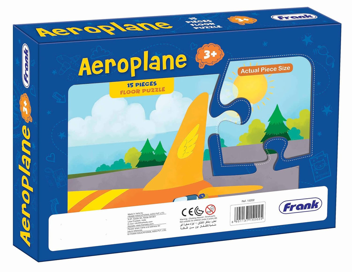 Frank Aeroplane Floor Puzzle (15 Pieces) | Fun & Educational Toy for Kids 3+ Year Old