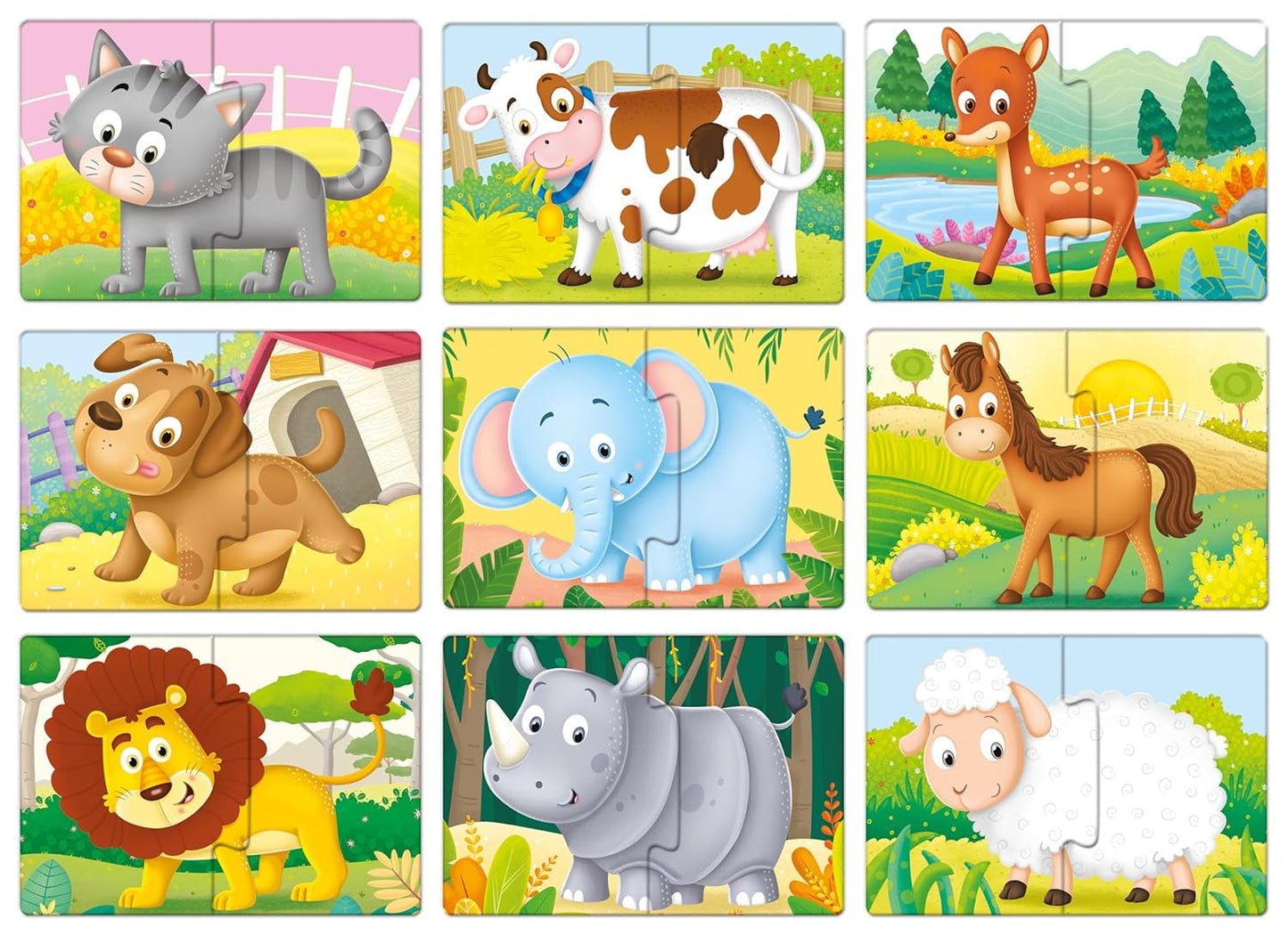 Frank Animal Friends (Set of 9) 2 Pcs Puzzle for Kids 2 Years and Above