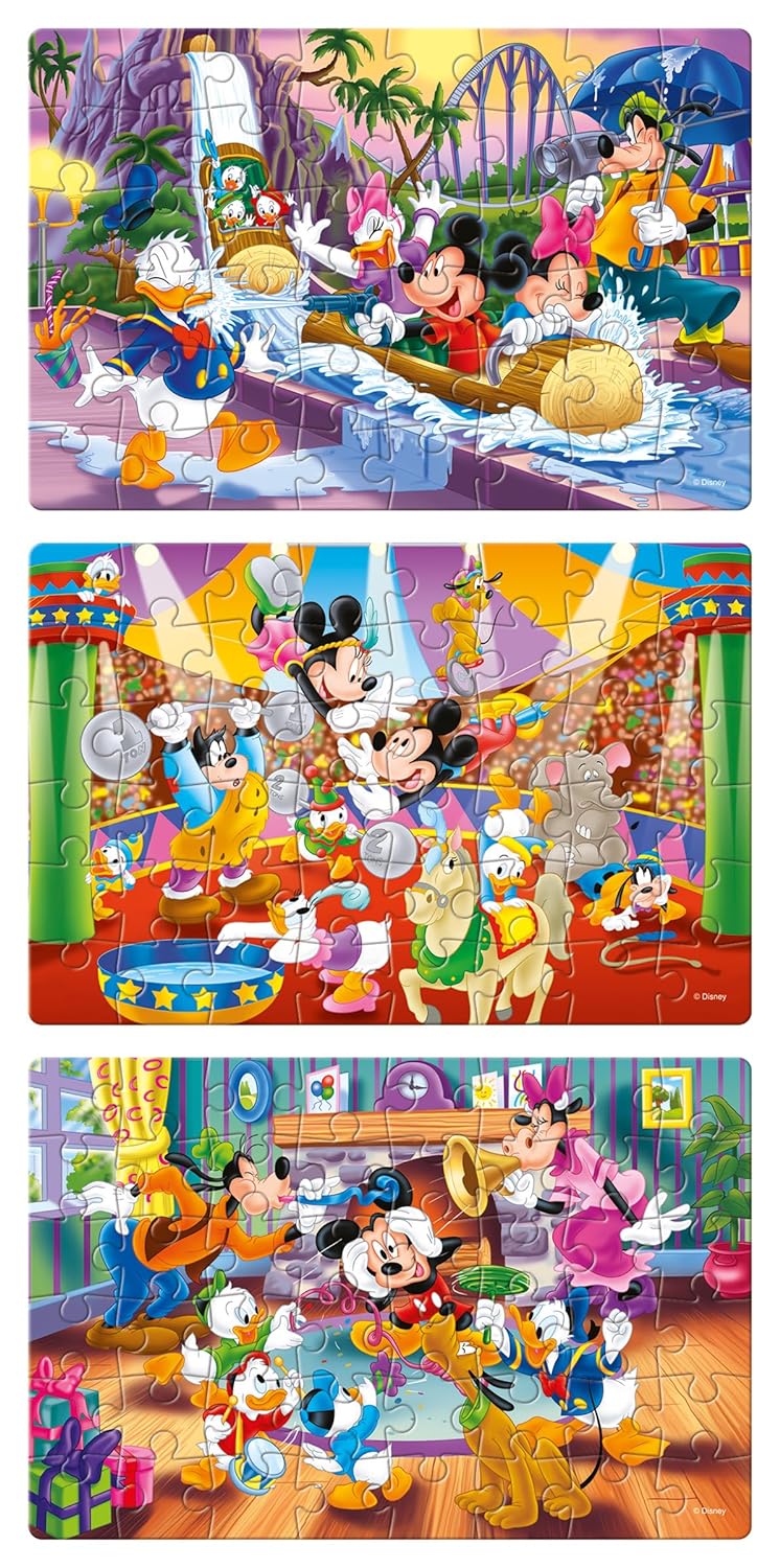 Frank Disney Mickey Mouse & Friends (48 Pieces) 3 in 1 Jigsaw Puzzle for Kids Above 5+ Years