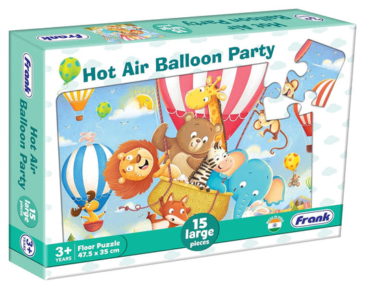 Frank Hot Air Balloon Party Floor Puzzle (15 Pieces) | Fun & Educational Toy for Kids 3+ Year Old