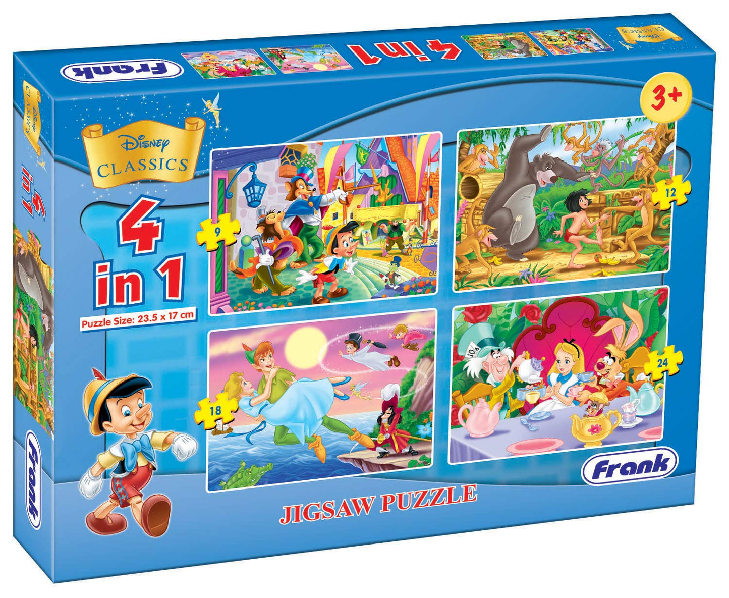 Frank Disney 4 in 1 Puzzles - A Set of 4 Jigsaw Puzzles for 3 Year Old Kids and Above (Disney Classics)