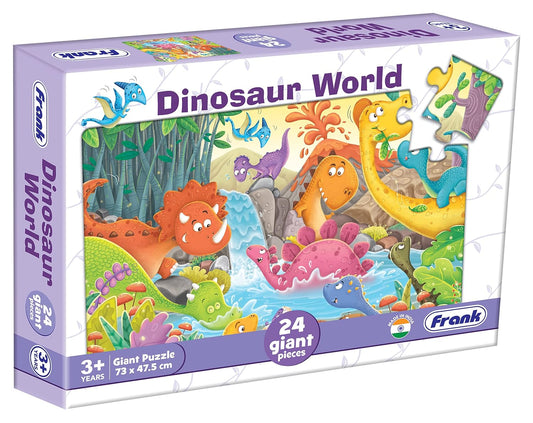 Frank Dinosaur World Giant Floor Jigsaw Puzzle (24 Cardboard Pieces) for Preschool Kids Age 3 Years Old & Above