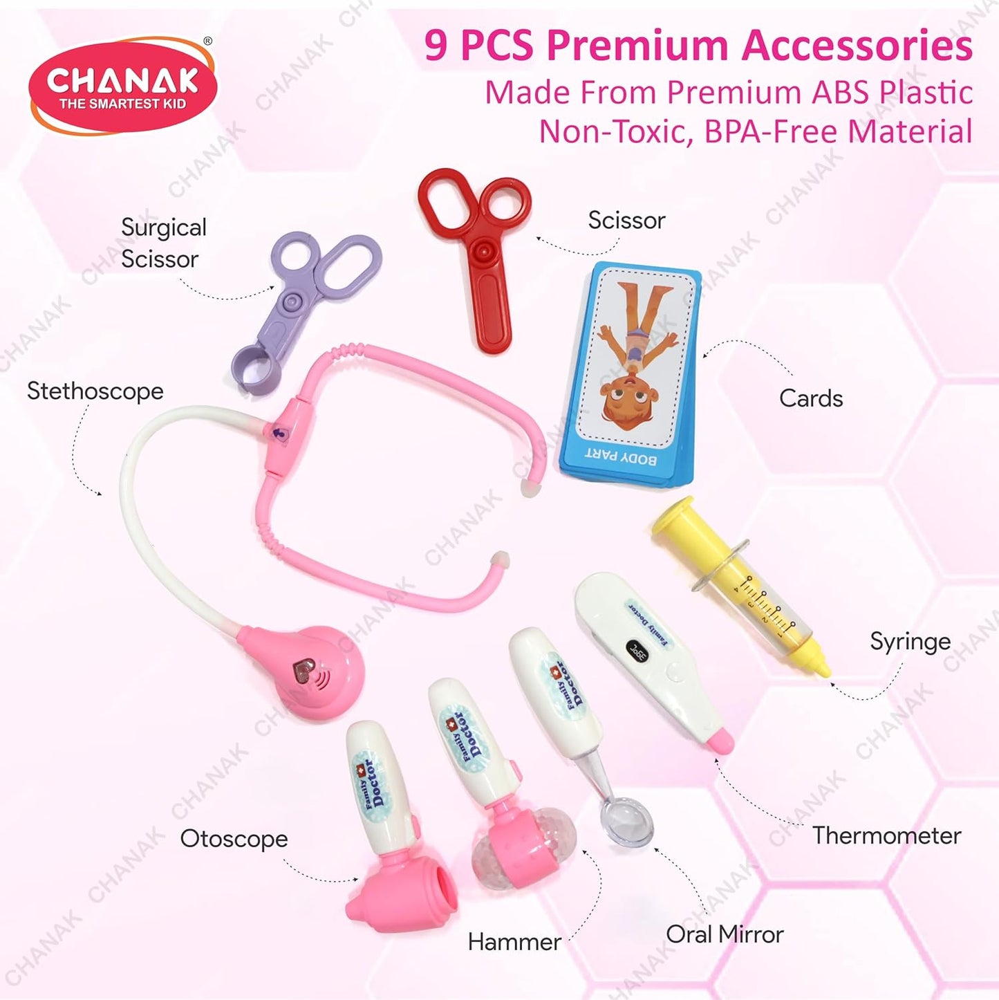 Chanak Premium Doctor Kit Suitcase ( Pink )
