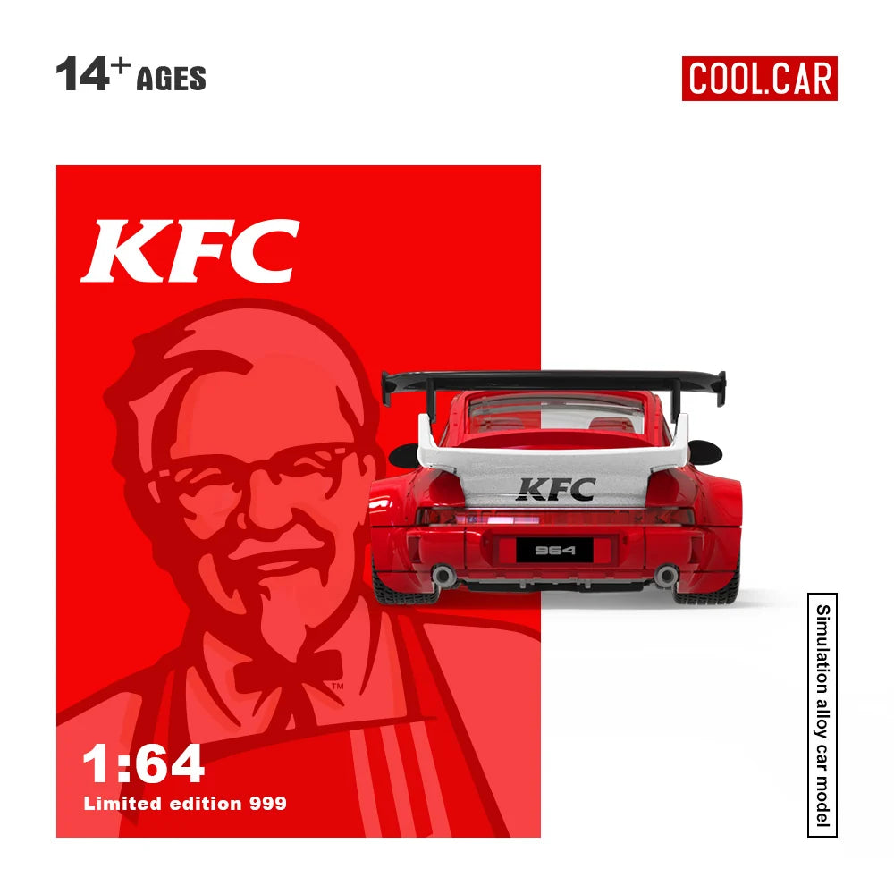 Cool Car 1/64 Porsche 964 " KFC Livery " Limited Edition 100/999 With Acrylic Case
