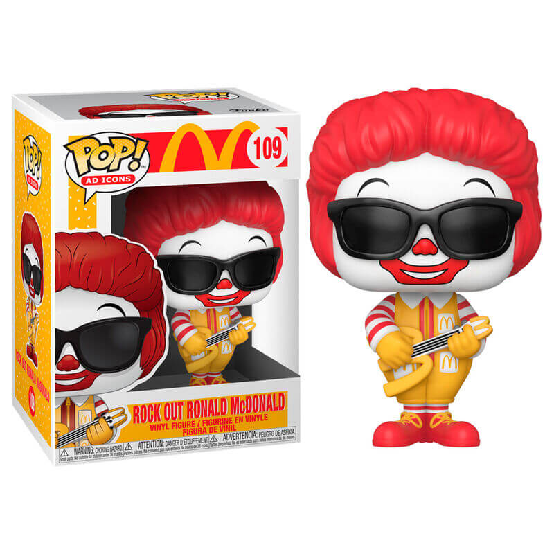 Funko Pop! Ad Icons : Rock Out Ronald McDonald #109 With Soft Protector Case