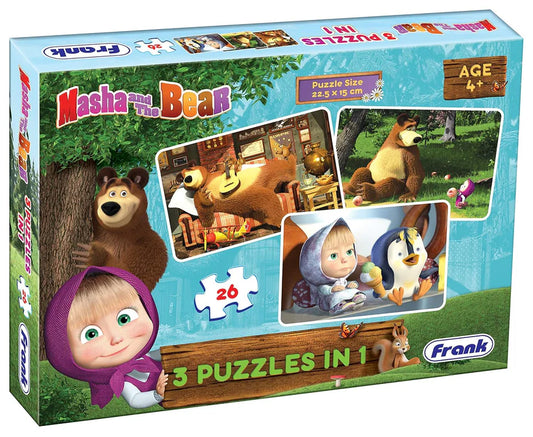 Frank Masha & The Bear 3 In 1 Puzzle 26 Pieces